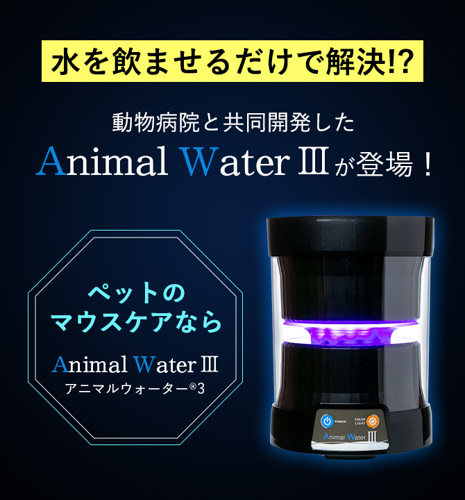 水を飲ませるだけで解決!? 動物病院と共同開発したAnimal Water &reg; Ⅲが登場